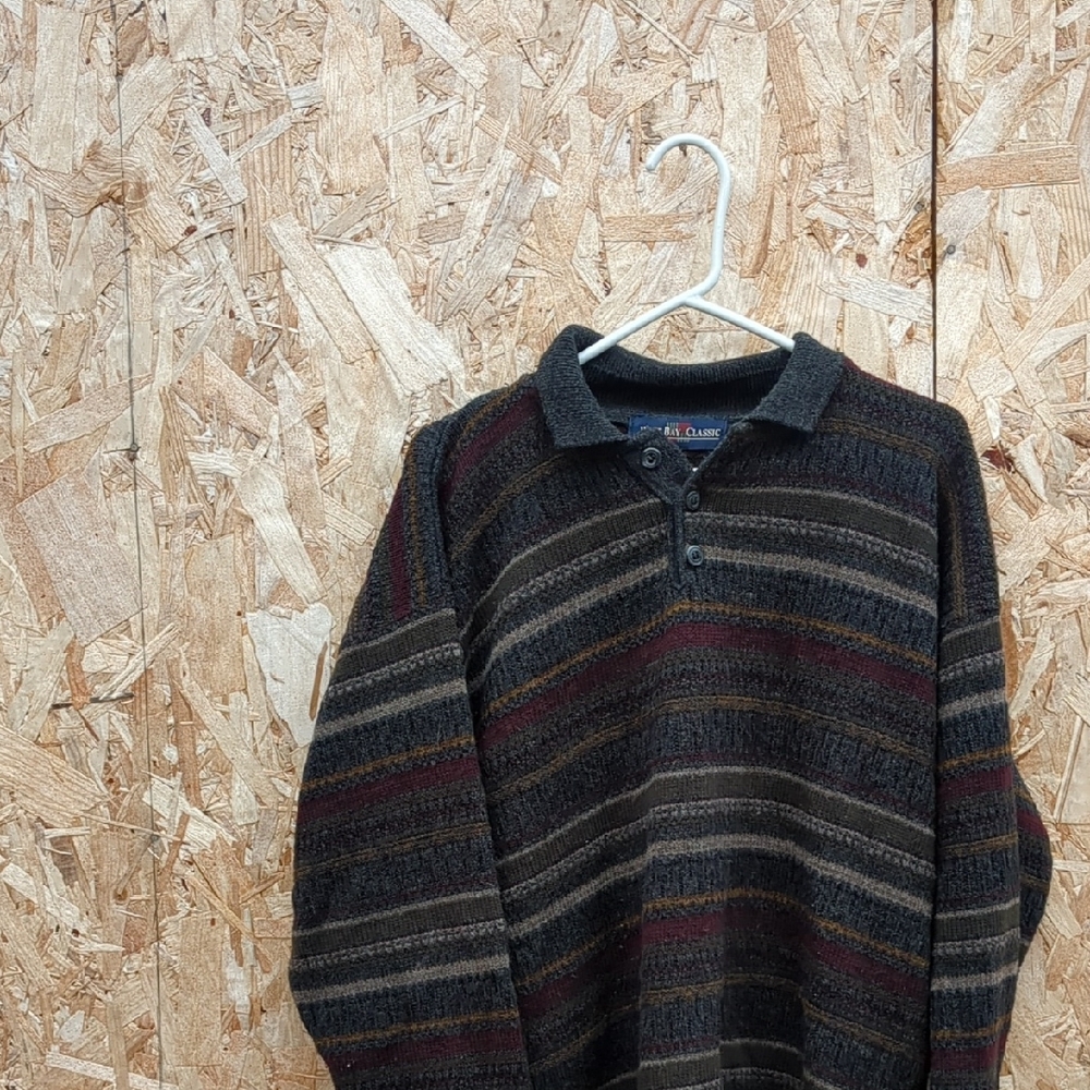 Vintage Knit Sweater Multicolor Size L Made In Canada